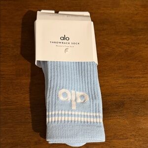 ALO Yoga Light Blue Throwback Crew Socks